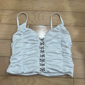 Women’s hook and eye front closure tank top